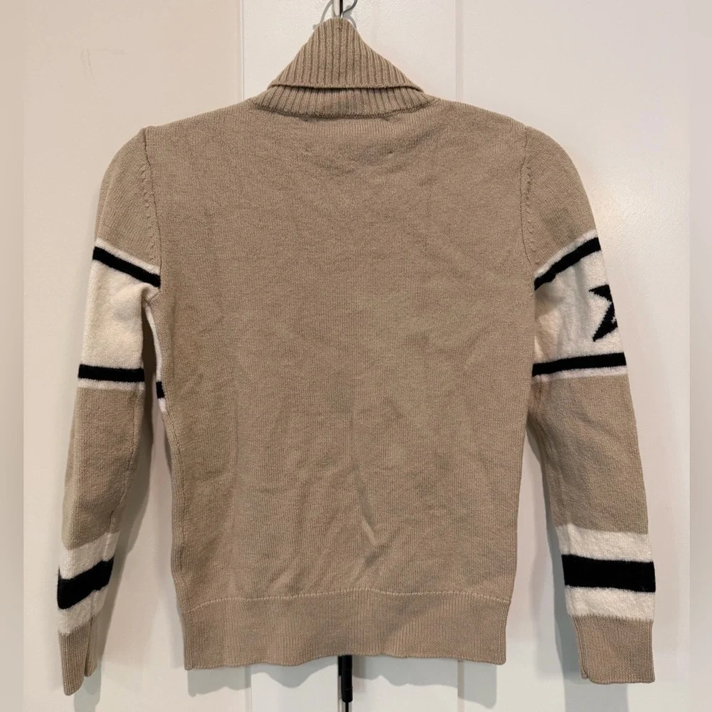 Perfect Moment Women's Schild Intarsia Merino Wool Turtleneck Sweater Beige‎ Ski
